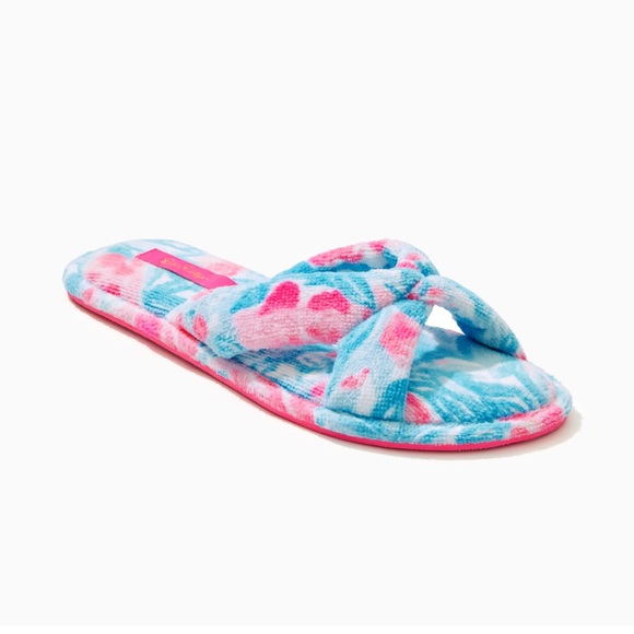 Lilly Pulitzer Women’s Printed Velour Terry Slippers ~ Size: 7/8 - Picture 3 of 4